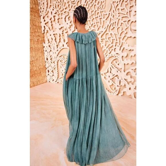 ULLA JOHNSON 100% Silk Audelia Gown in Spruce NWT Size 00 - Picture 4 of 10